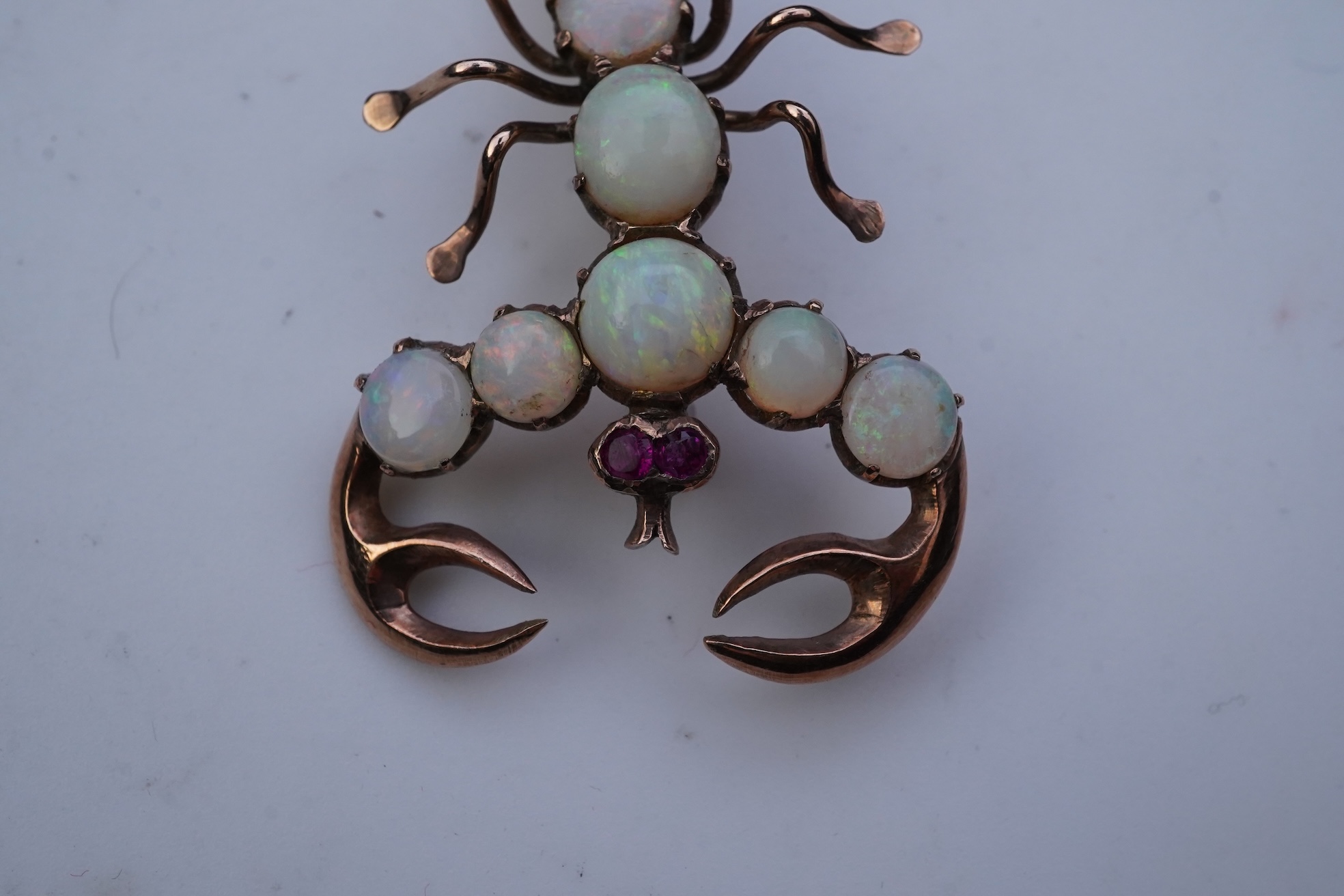 An opal brooch, mid 20th century